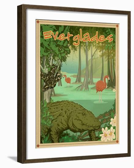 Everglades-Old Red Truck-Framed Giclee Print