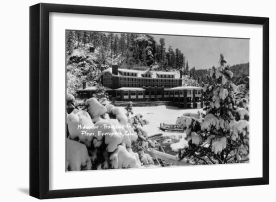 Evergreen, Colorado - Troutdale-at-the-Pines in Midwinter-Lantern Press-Framed Art Print