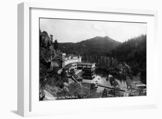 Evergreen, Colorado - Troutdale-in-the-Pines Resort-Lantern Press-Framed Art Print