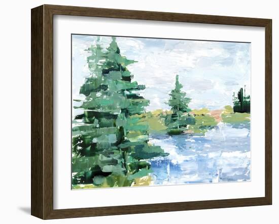 Evergreen Lake I-Ethan Harper-Framed Art Print