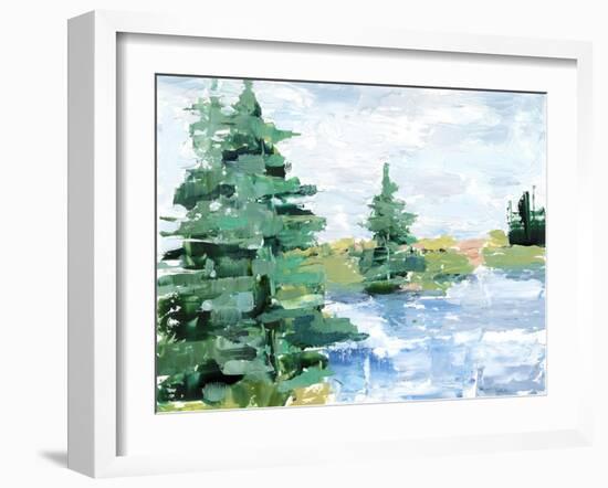 Evergreen Lake I-Ethan Harper-Framed Art Print