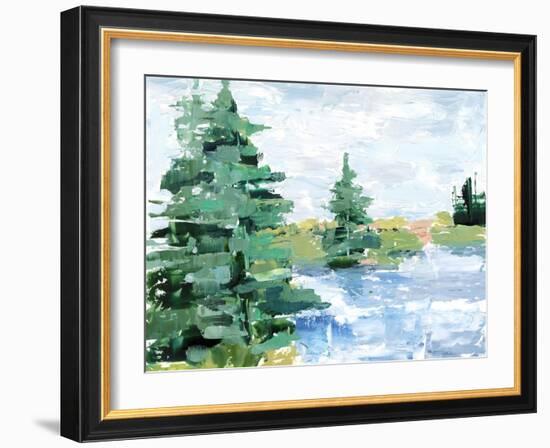 Evergreen Lake I-Ethan Harper-Framed Art Print