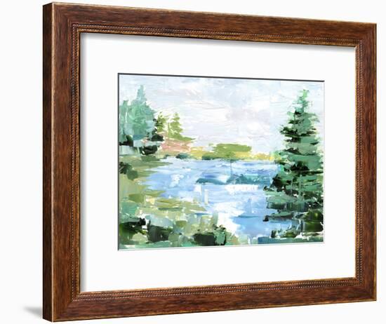 Evergreen Lake II-Ethan Harper-Framed Art Print