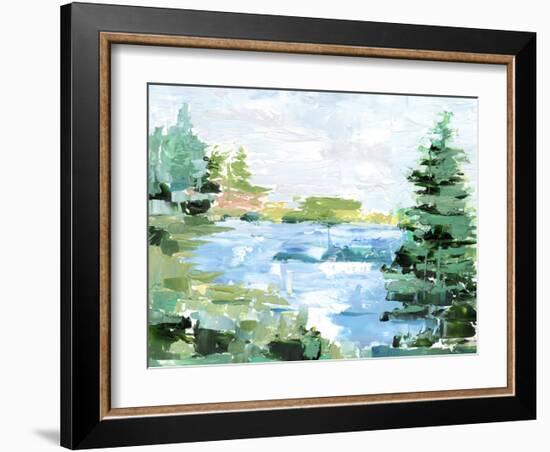 Evergreen Lake II-Ethan Harper-Framed Art Print