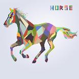 Horse Head Symbol of New Year 2014 Trendy Style Geometric Vector-EverstRuslan-Art Print