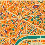 Vector Background Abstract Pattern Paris City Map Trendy Colors-EverstRuslan-Art Print
