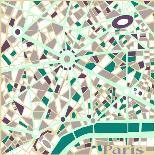 Vector Background Abstract Pattern Paris City Map Trendy Colors-EverstRuslan-Art Print