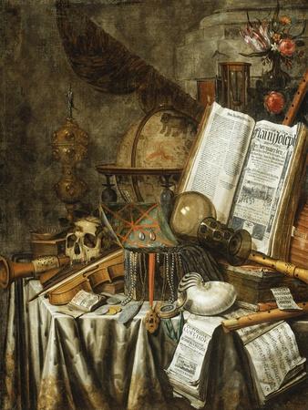 'Vanitas Still Life with Musical Instruments, Books, and Other Things,  1663' Giclee Print - Evert Collier | Art.com