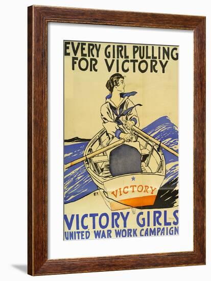 Every Girl Pulling for Victory-Edward Penfield-Framed Art Print