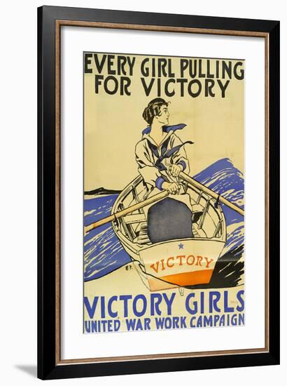 Every Girl Pulling for Victory-Edward Penfield-Framed Art Print