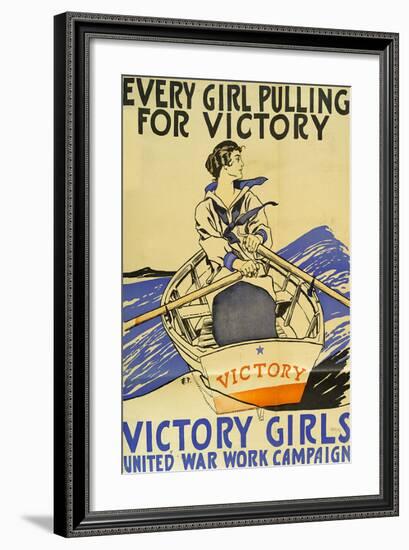 Every Girl Pulling for Victory-Edward Penfield-Framed Art Print