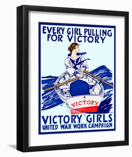 Every Girl Pulling for Victory-Vintage Reproduction-Framed Giclee Print