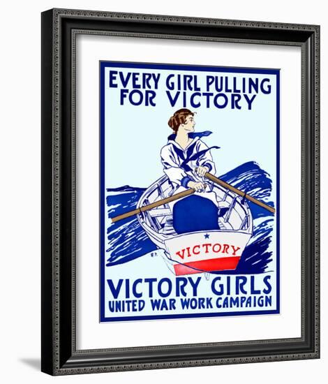 Every Girl Pulling for Victory-Vintage Reproduction-Framed Giclee Print