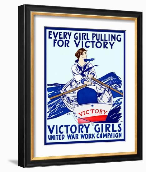 Every Girl Pulling for Victory-Vintage Reproduction-Framed Giclee Print