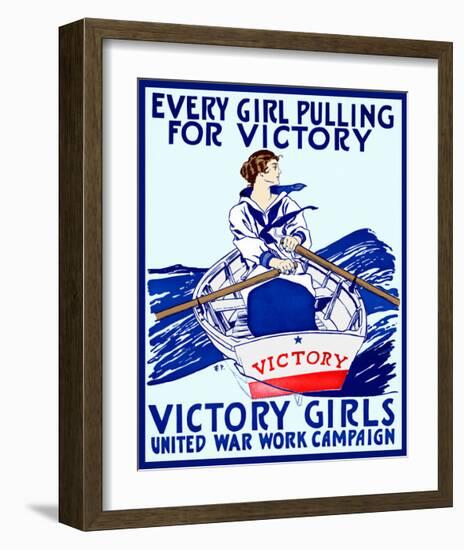 Every Girl Pulling for Victory-Vintage Reproduction-Framed Giclee Print