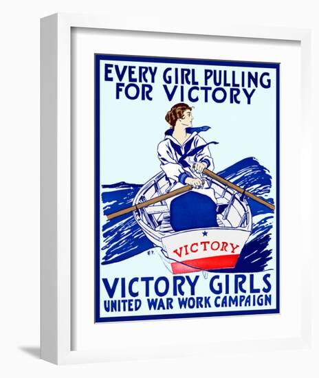 Every Girl Pulling for Victory-Vintage Reproduction-Framed Giclee Print