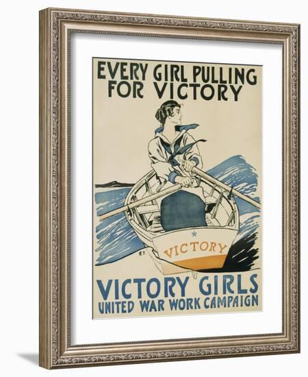 Every Girl Pulling for Victory-Edward Penfield-Framed Giclee Print