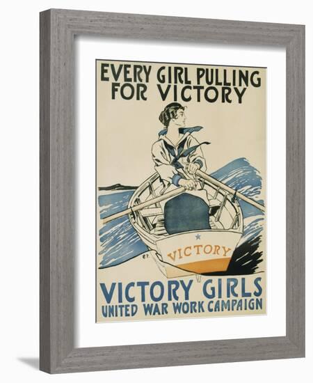 Every Girl Pulling for Victory-Edward Penfield-Framed Giclee Print