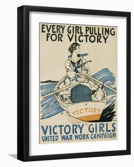 Every Girl Pulling for Victory-Edward Penfield-Framed Giclee Print