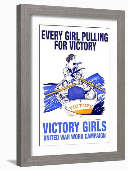 Every Girl Pulling for Victory-Edward Penfield-Framed Art Print