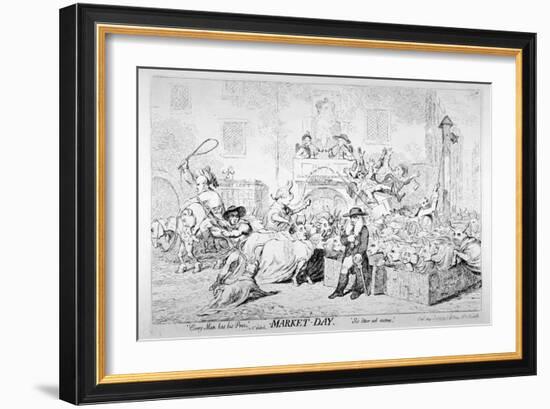 Every Man Has His Price - Sir Rt Walpole, Market Day, Sic Itur Ad Astra, 1788-James Gillray-Framed Giclee Print