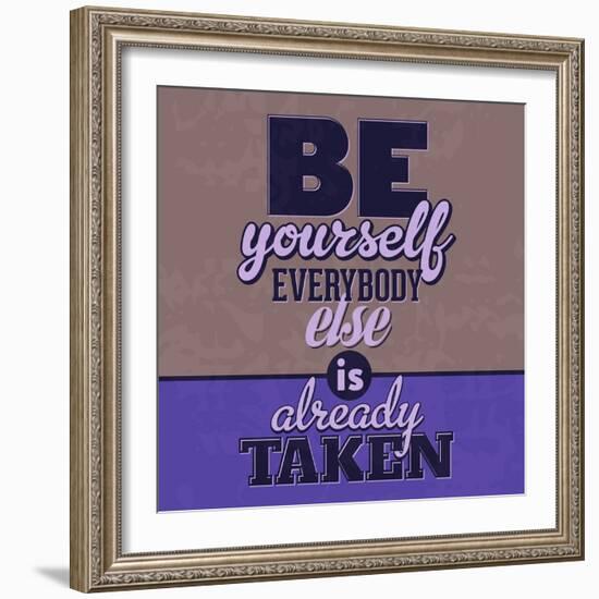 Everybody Else Is Already Taken 1-Lorand Okos-Framed Art Print