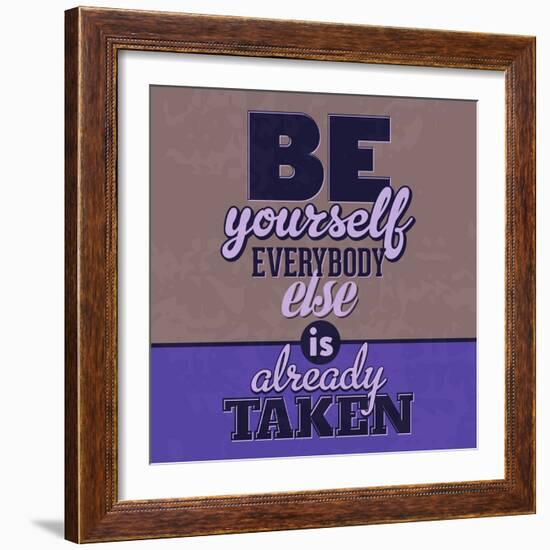 Everybody Else Is Already Taken 1-Lorand Okos-Framed Art Print