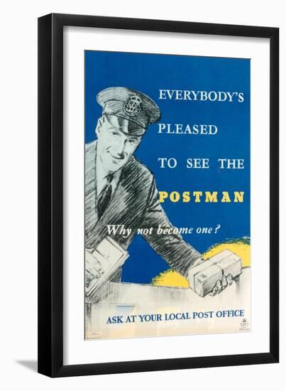 Everybody's Pleased to See the Postman, Why Not Become One?-West One Studios-Framed Art Print