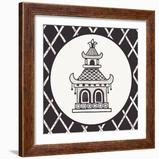 Everyday Chinoiserie V BW-Mary Urban-Framed Art Print