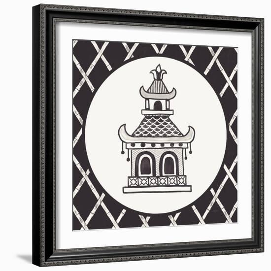 Everyday Chinoiserie V BW-Mary Urban-Framed Art Print