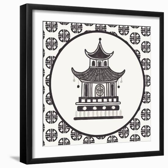 Everyday Chinoiserie VI BW-Mary Urban-Framed Art Print