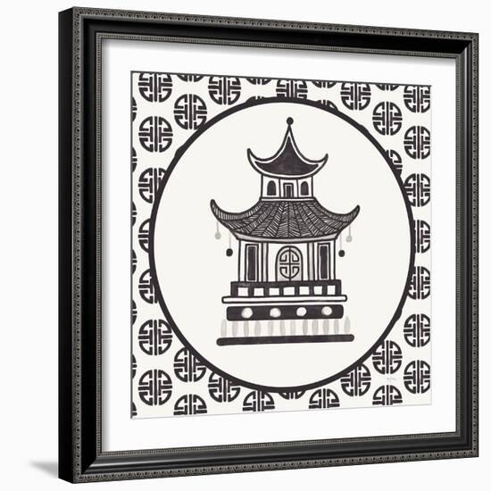 Everyday Chinoiserie VI BW-Mary Urban-Framed Art Print