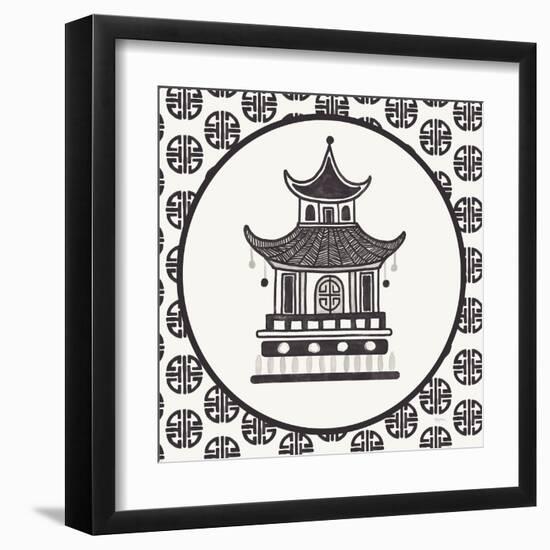 Everyday Chinoiserie VI BW-Mary Urban-Framed Art Print