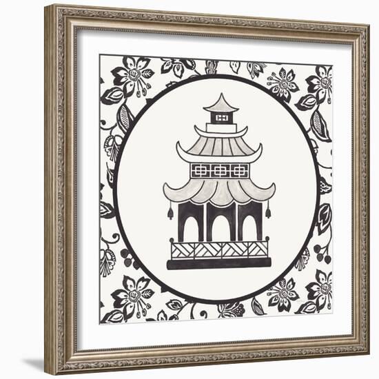 Everyday Chinoiserie VIII BW-Mary Urban-Framed Art Print