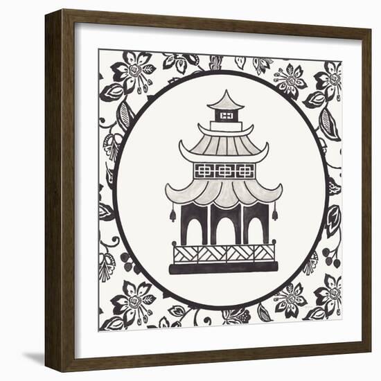 Everyday Chinoiserie VIII BW-Mary Urban-Framed Art Print