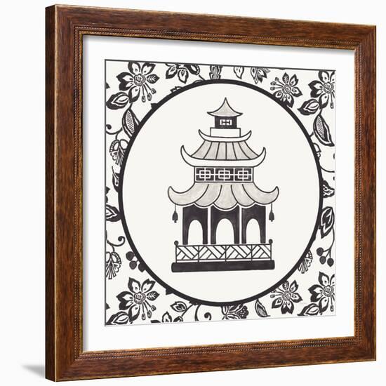 Everyday Chinoiserie VIII BW-Mary Urban-Framed Art Print