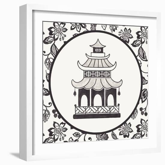 Everyday Chinoiserie VIII BW-Mary Urban-Framed Art Print