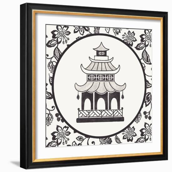 Everyday Chinoiserie VIII BW-Mary Urban-Framed Art Print