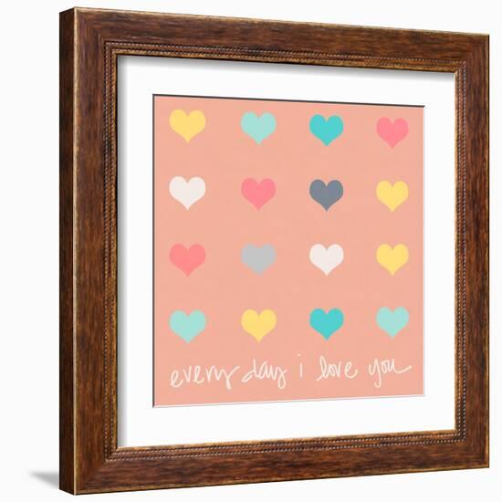 Everyday I Love You on Pink-Shelley Lake-Framed Art Print