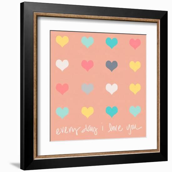 Everyday I Love You on Pink-Shelley Lake-Framed Art Print