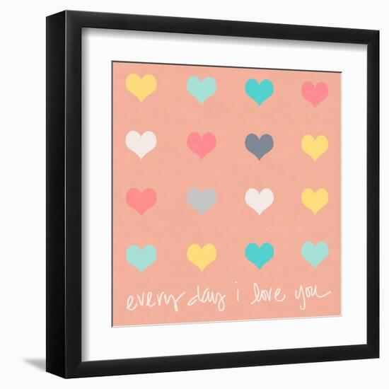 Everyday I Love You on Pink-Shelley Lake-Framed Art Print