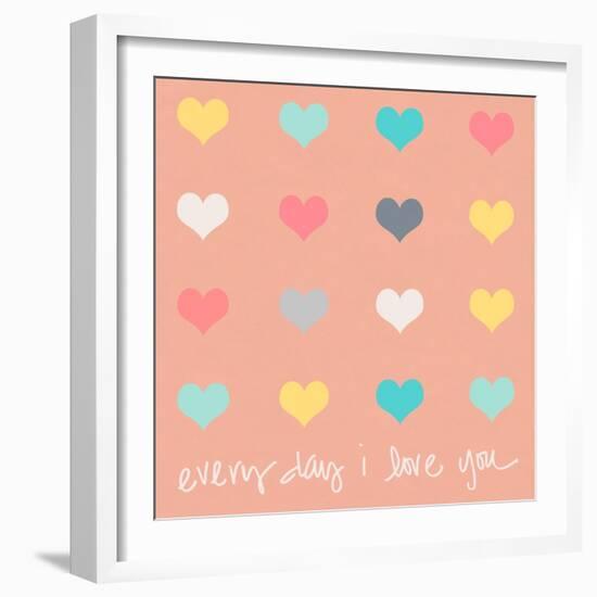 Everyday I Love You on Pink-Shelley Lake-Framed Art Print