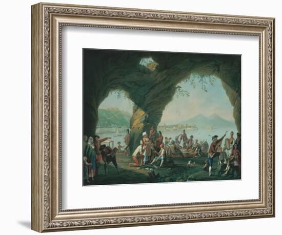 Everyday Life in a Cave in Posillipo, Near Naples Italy-Pietro Fabris-Framed Art Print