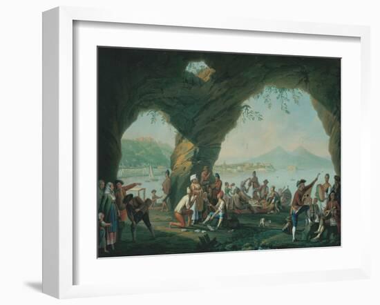 Everyday Life in a Cave in Posillipo, Near Naples Italy-Pietro Fabris-Framed Art Print