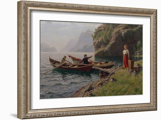 Everyday Life in the Fjords-Hans Andreas Dahl-Framed Giclee Print