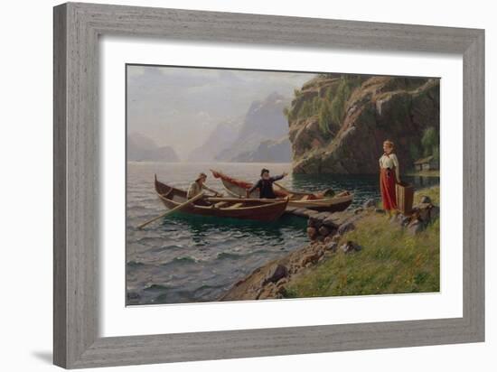 Everyday Life in the Fjords-Hans Andreas Dahl-Framed Giclee Print