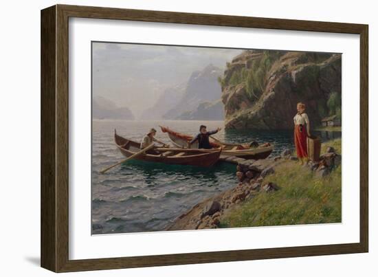 Everyday Life in the Fjords-Hans Andreas Dahl-Framed Giclee Print