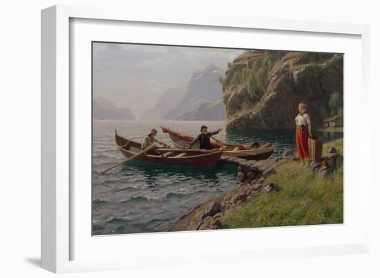 Everyday Life in the Fjords-Hans Andreas Dahl-Framed Giclee Print