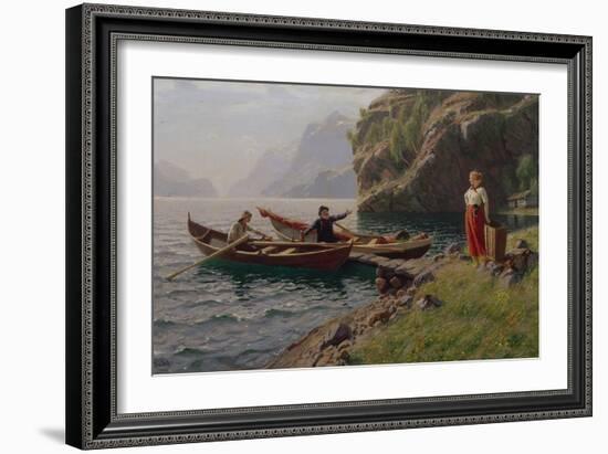 Everyday Life in the Fjords-Hans Andreas Dahl-Framed Giclee Print