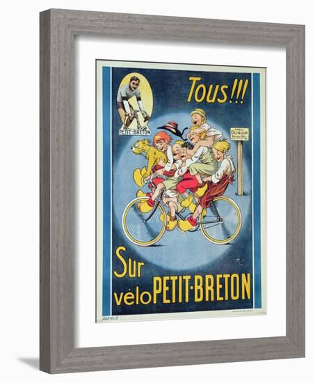 Everyone on the Petit-Breton Bike', Advertisement for a Bicycle-Michel Liebeaux-Framed Giclee Print